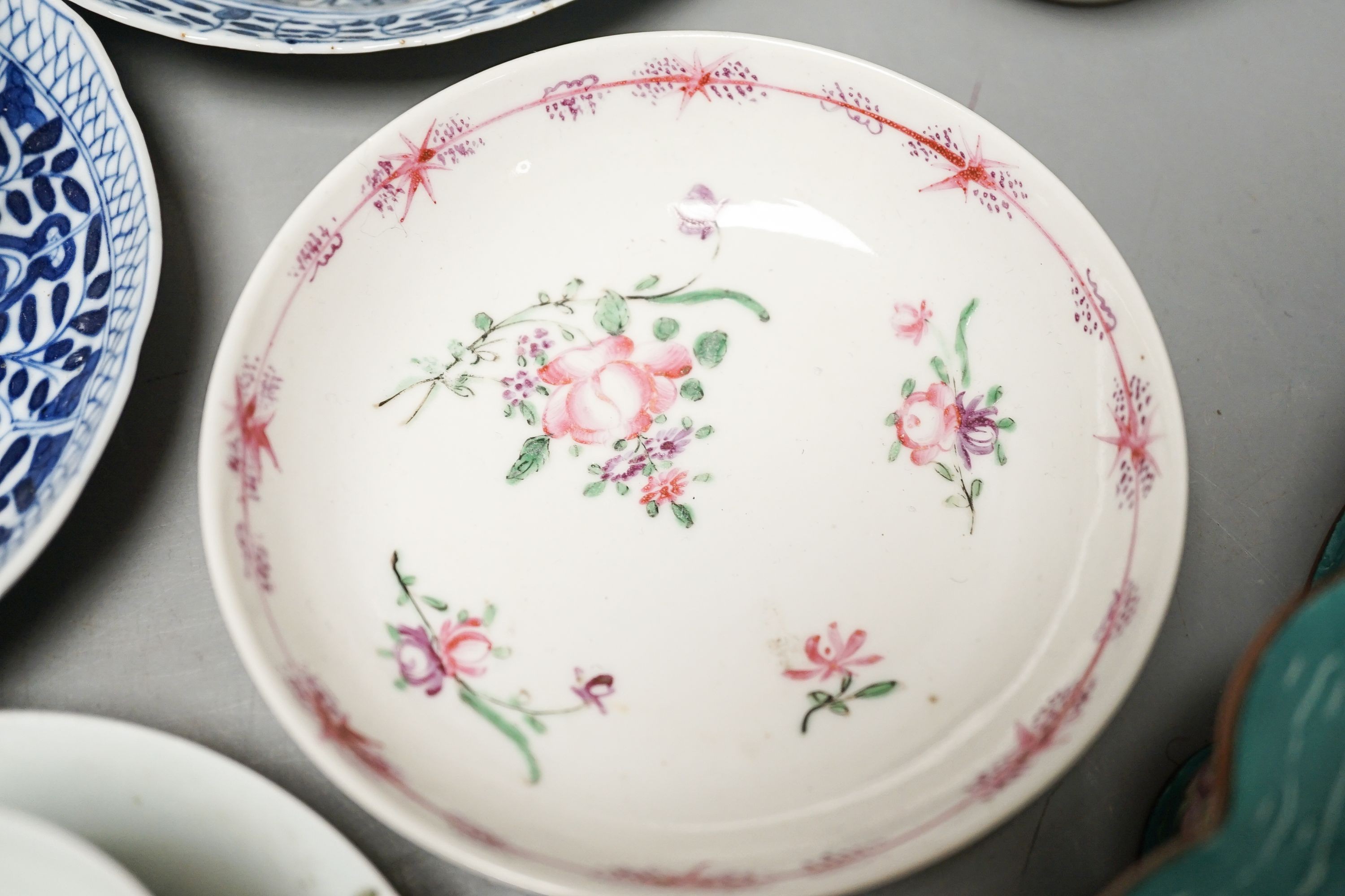A group of Chinese porcelain teabowls and saucers, 18th-20th century